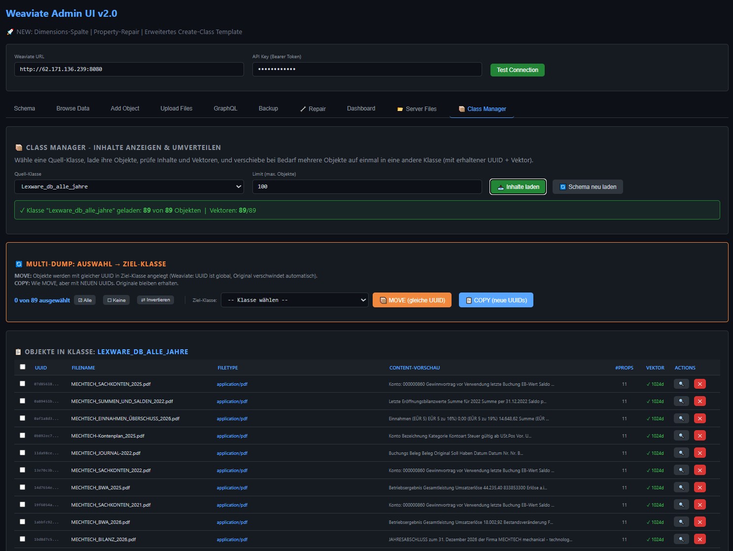 Weaviate Class-Manager